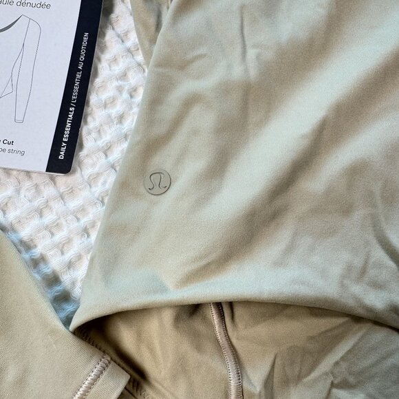 Lululemon Wundermost One-Shoulder Bodysuit Long Sleeve Nulu Thong Beige Large - Picture 6 of 7